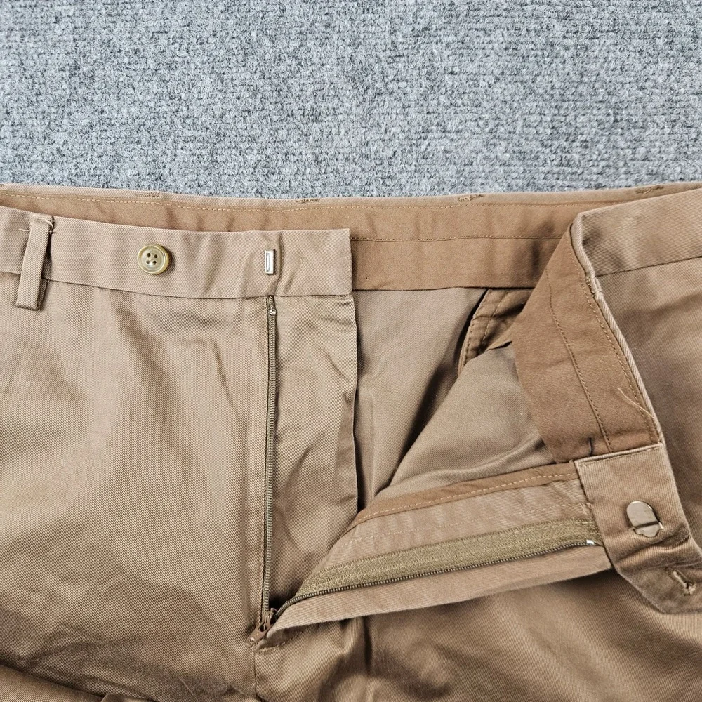 Jos A Bank Traveler Chino Pants Mens 40x30 Tan Khaki Tailored Fit Cotton Twill